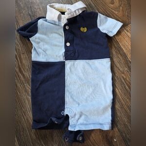 3 Month Chaps Navy and Light Blue Baby Onesie
